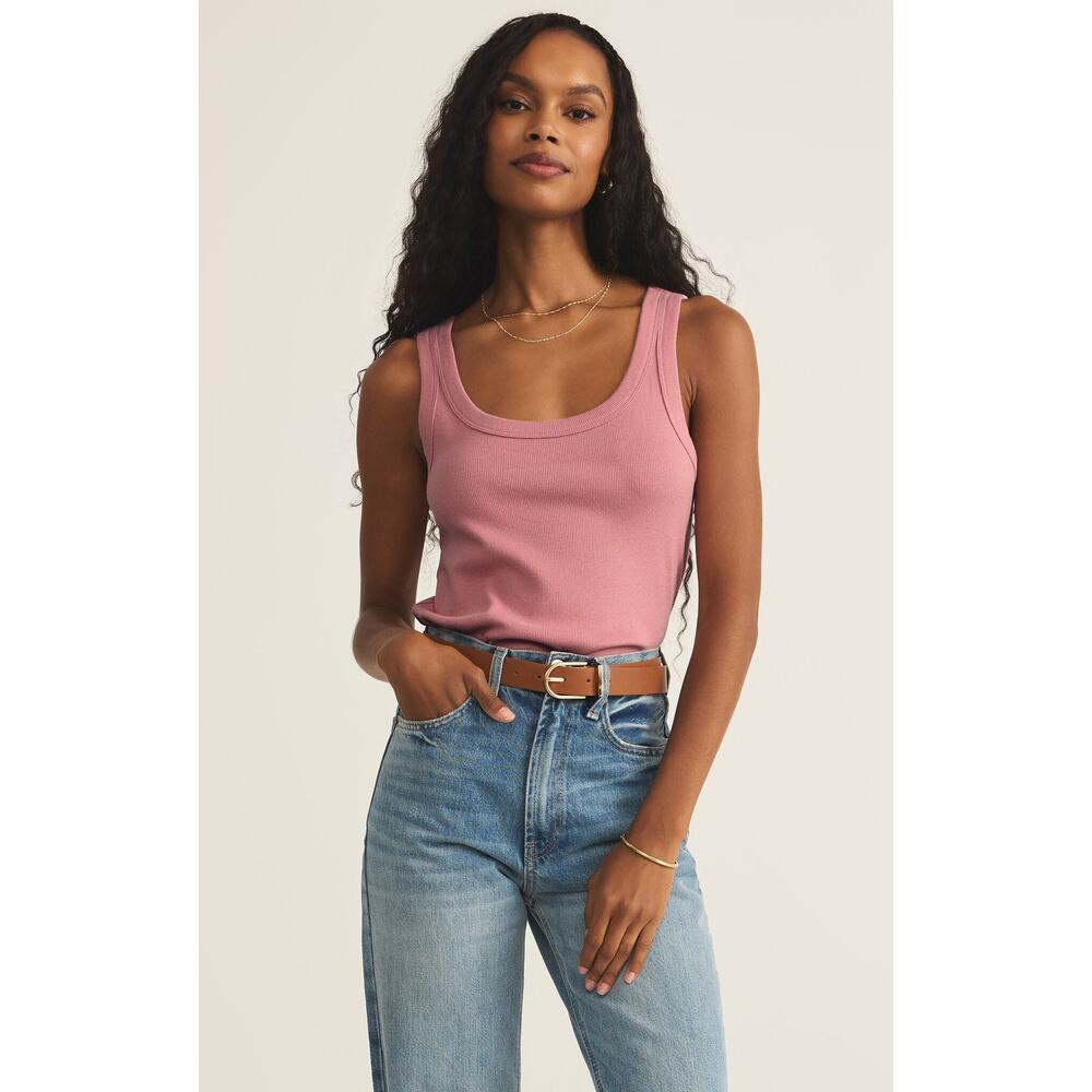 Z Supply Elin Rib Tank - Pink Smoke NWT SIZE L